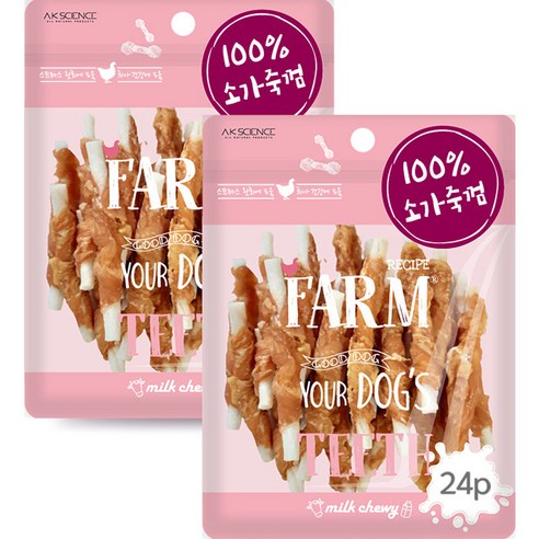 팜레시피 반려견 스틱 츄잉껌 10g x 24p, 2개, 치킨
