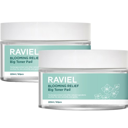 라비엘 블루밍 릴리프 빅 토너패드 220ml, 60피스, 2개