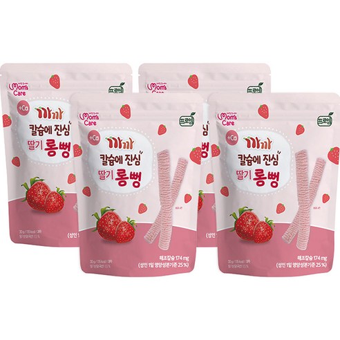 프로엠 유아용 까까 칼슘에 진심 딸기 롱뻥 과자 30g, 딸기맛, 30g, 4개