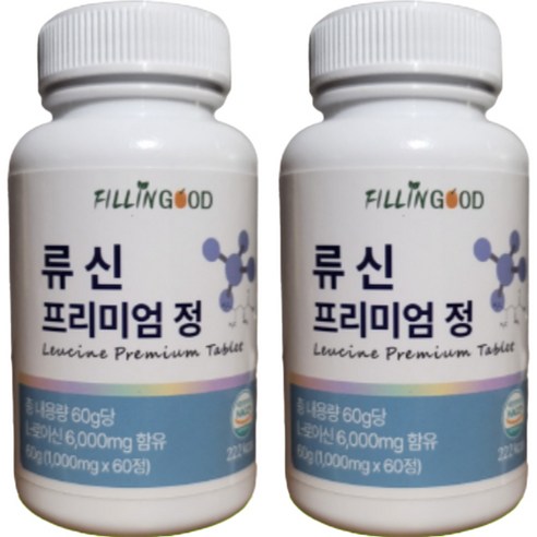 필인굿 류신 타블렛 근육 단백질 프리미엄 정 60g, 2개, 60정