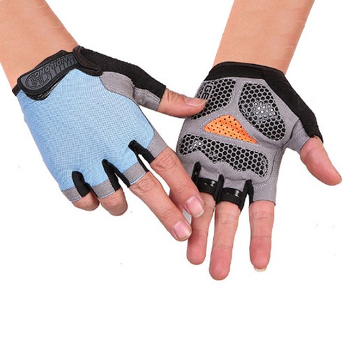 알로데 스타투아 반 손가락 피트니스 장갑 양손 세트, B05 스카이, 1개