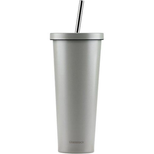 글라스락 씬 빨대 텀블러, 그레이, 650ml, 1개
