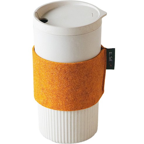 자연소재 텀블러, 오렌지, 443ml