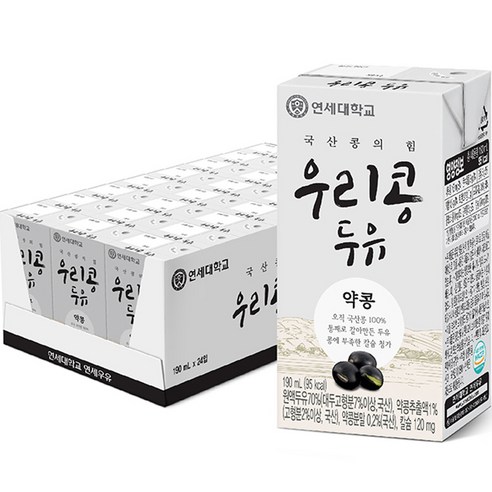 우리콩 두유 약콩, 24개, 190ml
