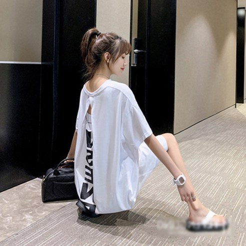 하이어리 여성용 뒷트임 오버핏 롱 드레스 비치원피스