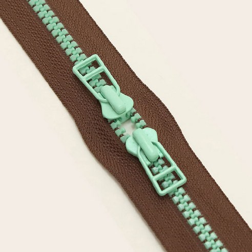해피베어스 5호 투컬러 믹스지퍼 70cm, mint + brown, 1개