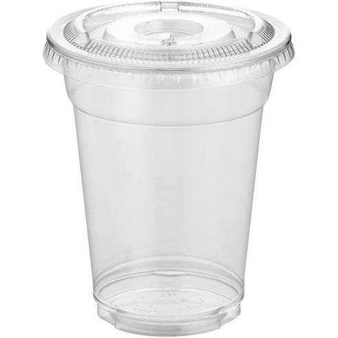 스완 투명 PET 아이스컵 100p 470ml + 민자뚜껑 100p 세트, 1세트