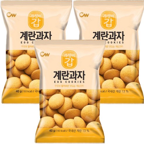청우 계란과자, 40g, 3개