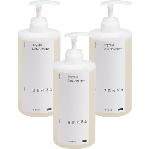 생활공작소 주방세제 바질향 랜덤발송, 750ml, 3개