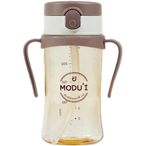 블루마마 모두아이 리뉴얼 원터치 빨대컵 260ml, 베이지, 1개