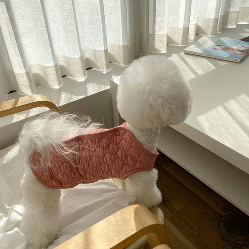 강아지 매그독 누빔 수면베스트, 핑크