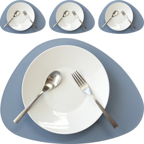 국산 로흐야 만두 실리콘 식탁매트 4p, 런던블루, 395 x 290 mm, 4개