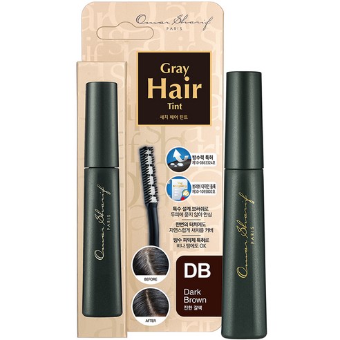동성제약 오마샤리프 헤어 틴트 마스카라 15ml, 진한 갈색, 1개