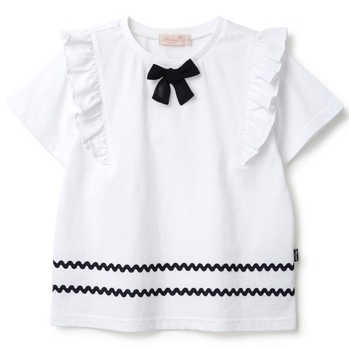 페리미츠 여아용 프릴리 테잎 티셔츠 P2321T158