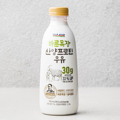 파스퇴르 바른목장 산양프로틴 우유, 750ml, 2개