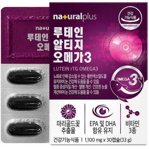 내츄럴플러스 루테인 알티지 오메가3, 1개, 33g