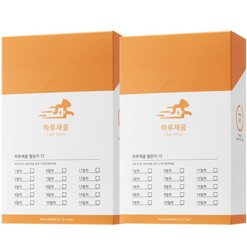 프로젝트21 하루채움 고양이 간식 종합영양제 12g 15p, 닭맛, 2개, 피부/털개선