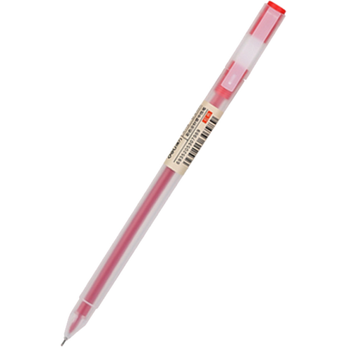 서명 델리 컬러 중성 잉크 볼펜 0.5mm, 레드, 1개