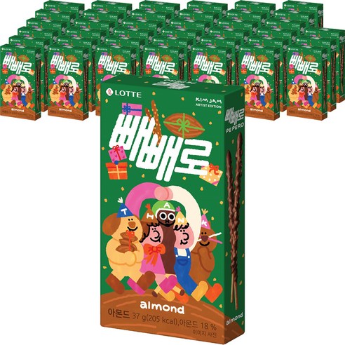 빼빼로 아몬드 일러스트, 37g, 40개