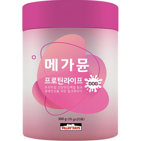 강아지 파미데이즈 메가뮨 프로틴라이프 유산균 펫밀크 15g x 20p, 밀크맛, 1개