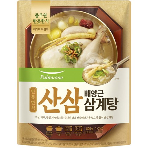 풀무원 반듯한식 산삼배양근 삼계탕 실온, 800g, 3개