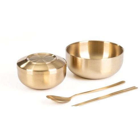 골드빛 우아함으로 식사를 더욱 특별하게, 키친아트 금상첨화 티타늄 이중 국대접