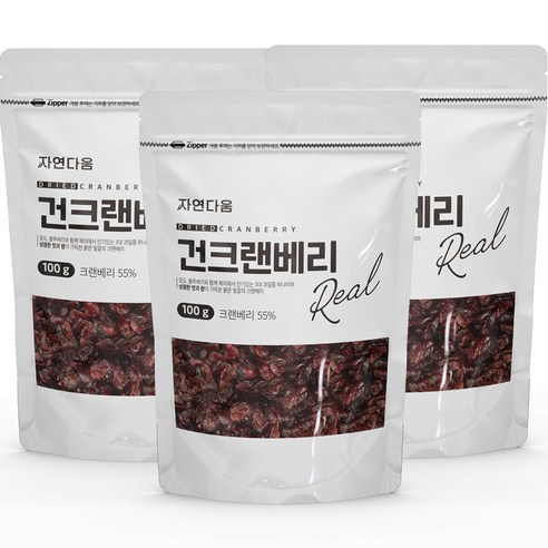 자연다움 건크랜베리, 100g, 3개