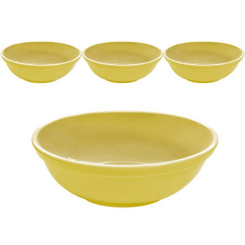 로야 멜라민 5반볼 14cm, 연노랑, 4개