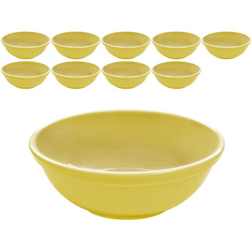 로야 멜라민 6볼 15cm, 연노랑, 10개