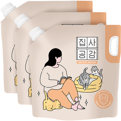 집사공감 고양이 벤토나이트 사막화방지 모래, 6.35kg, 3개, 허브향