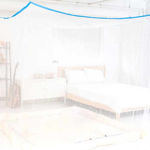 하얀나라 국산 고급 사각 모기장 침대모기장, 화이트