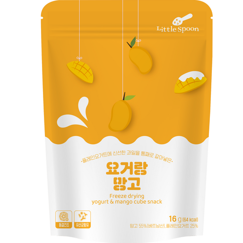 리틀스푼 요거랑 망고 동결건조 요거트 큐브 스낵 16g, 1개