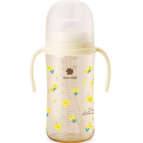 그린핑거 베베그로우 PPSU 빨대컵 280ml, 노랑붓꽃, 1개