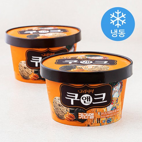 빙그레 그라시아 쿠앤크 카라멜 (냉동), 1개입, 2개
