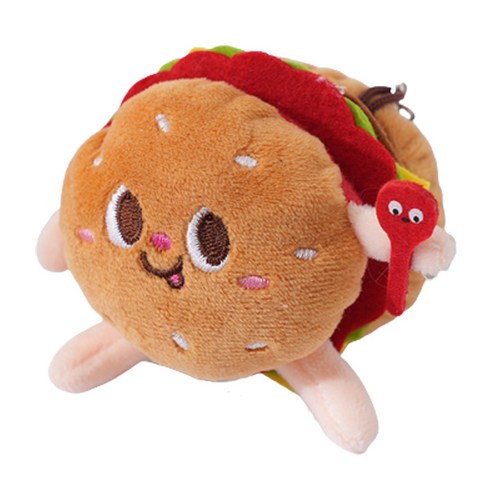 패스트 푸드 인형 키링, 12cm, 스몰버거, 1개