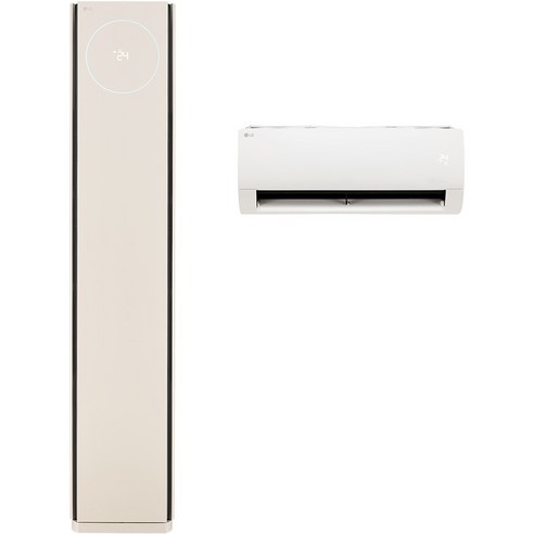 LG전자 74.5㎡(22.6평) + 18.7㎡(5.7평) 휘센 오브제컬렉션 2 in 1 타워 에어컨 스페셜 FQ22SDTBA2 방문설치, 일반배관형