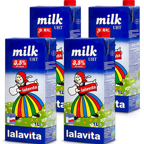 라라비타 멸균 우유, 1L, 4개