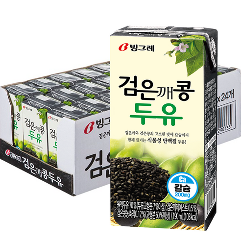 빙그레 검은깨콩 두유, 190ml, 48개