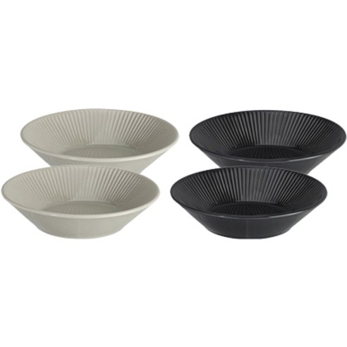 로얄베일 국산 라이닝 찬기 대 세트 4p, 혼합색상, 찬기 크림그레이 2p + 찬기 챠콜 2p