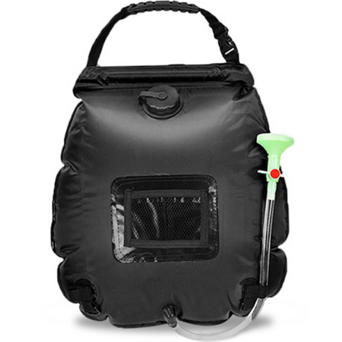 휴대용 샤워 가방 20L, 블랙, 1개