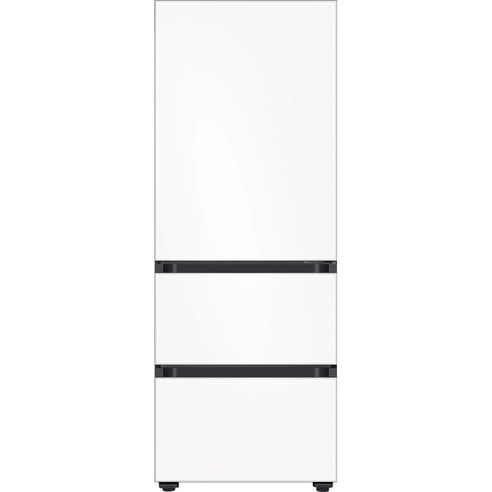 삼성전자 BESPOKE 김치플러스 3도어 키친핏 냉장고 313L 방문설치, 새틴 화이트, RQ33C74C3W6