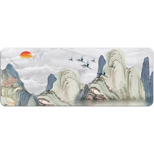 라이프스윗 동양화 아트 감성 와이드 데스크 키보드 장패드 900 x 400 x 2 mm, C-06, 1개