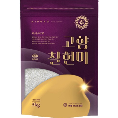 미풍 라이스 고향찰현미, 3kg, 1개
