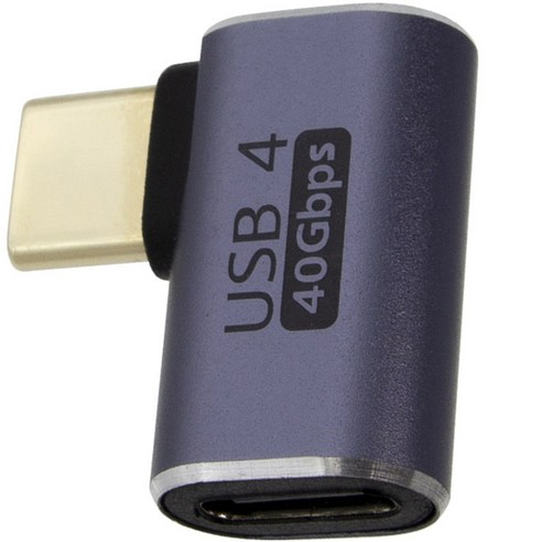 솔탑 USB4 C타입 고속 충전 데이터 영상 전송 측면 꺾임 젠더 100W 8K, SOLTOP-1345