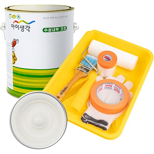 삼화페인트 아이생각 친환경 수성내부 프로 4L 페인트 도구세트, 오가닉베이지, 4000ml, 1개
