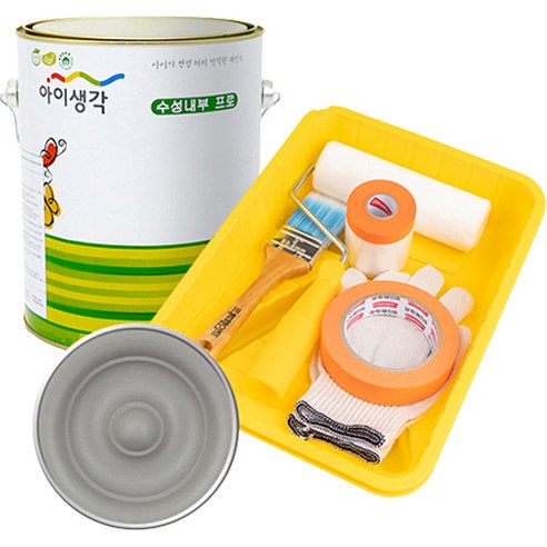 삼화페인트 아이생각 친환경 수성내부 프로 4L 페인트 도구세트, 웜그레이, 4000ml, 1개