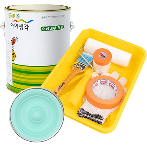 삼화페인트 아이생각 친환경 수성내부 프로 4L 페인트 도구세트, 하와이안, 4000ml, 1개
