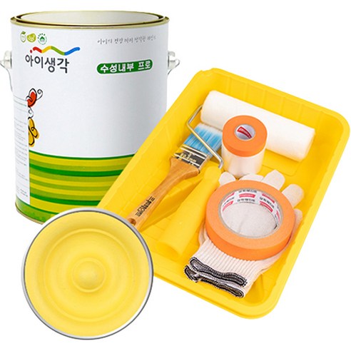 삼화페인트 아이생각 친환경 수성내부 프로 4L 페인트 도구세트, 썬플라워, 4000ml, 1개