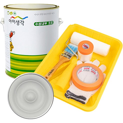 삼화페인트 아이생각 친환경 수성내부 프로 4L 페인트 도구세트, 밝은그레이, 4000ml, 1개
