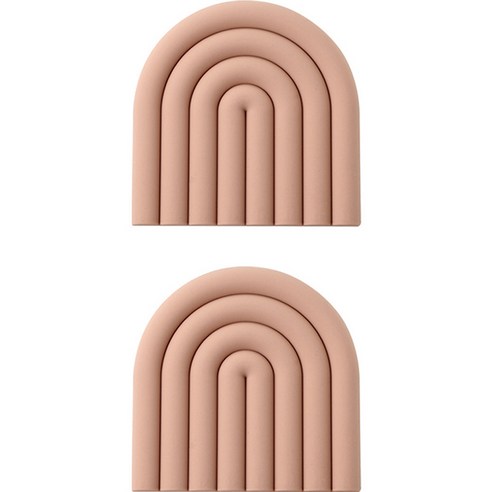 아리코 레인보우 실리콘 냄비받침, 핑크, 2개